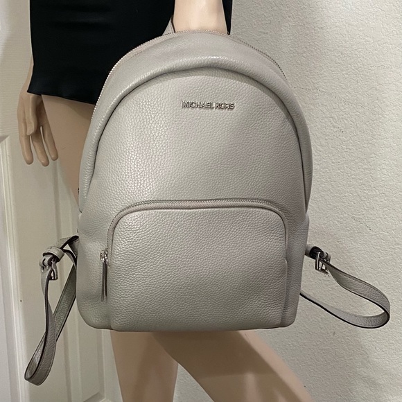 MICHAEL Michael Kors “Erin” Pearl Gray Pebbled Leather Medium Backpack - Picture 3 of 16